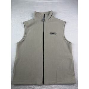 Vintage Alaska Fleece Vest Made in USA Size L Full Zip Sherpa Cream Outdoor